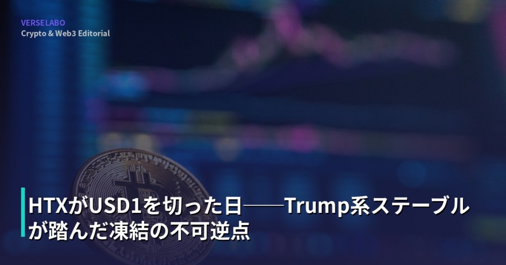HTXがUSD1を切った日──Trump系ステーブルが踏んだ凍結の不可逆点